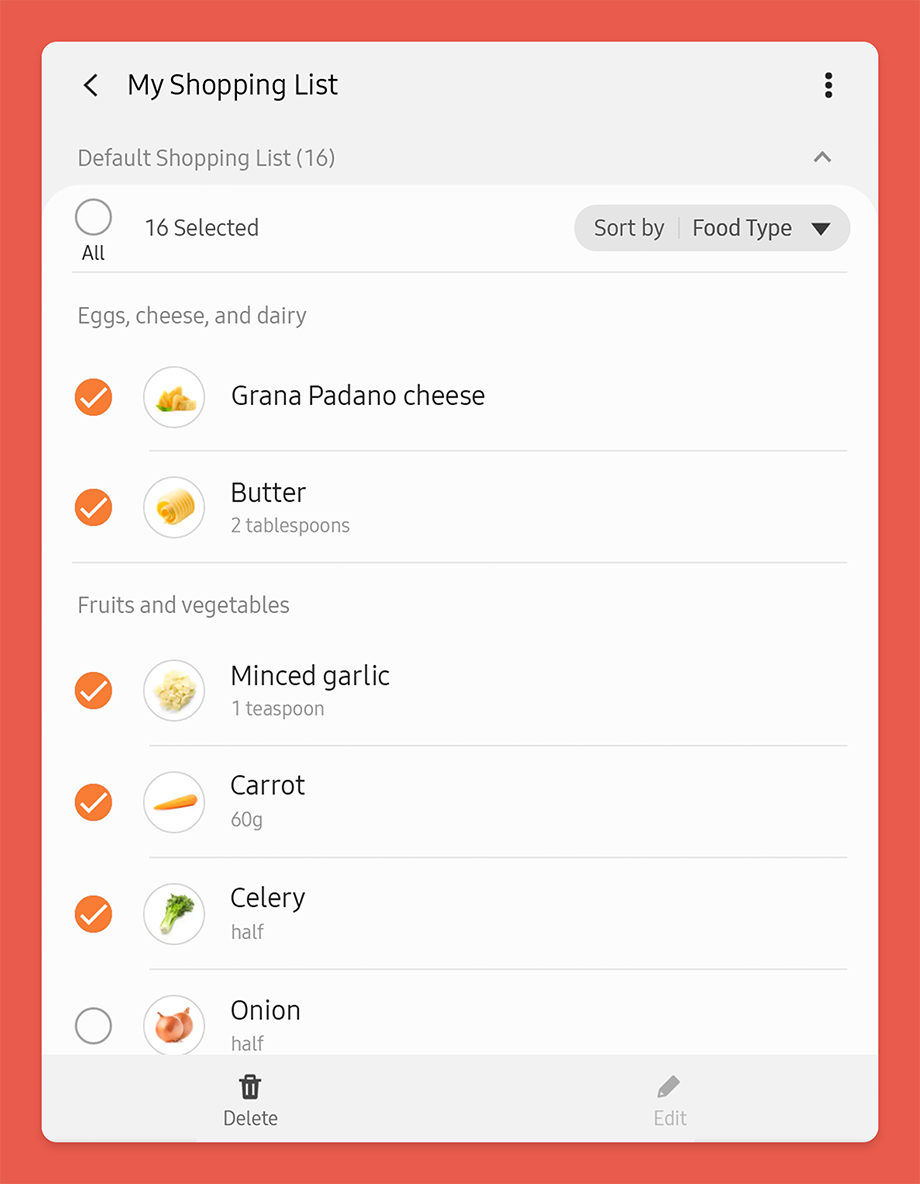 쇼핑리스트로 장보기